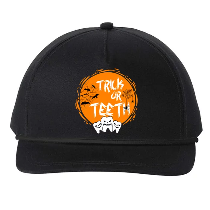 Trick Or Teeth Halloween Dentist Dental Hygienist Cool Gift Snapback Five-Panel Rope Hat