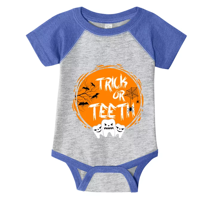 Trick Or Teeth Halloween Dentist Dental Hygienist Cool Gift Infant Baby Jersey Bodysuit