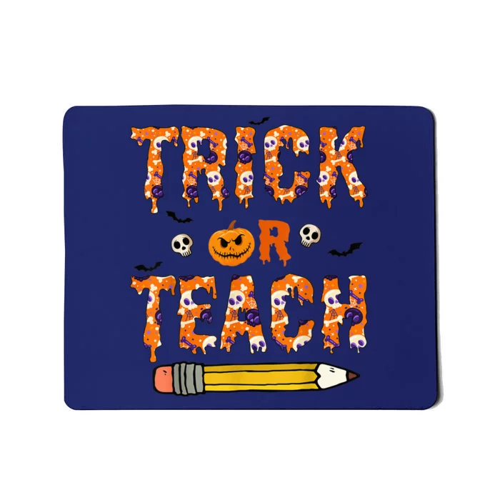 Trick Or Teach Funny Teacher Halloween Costume Pumpkin Ghost Mousepad