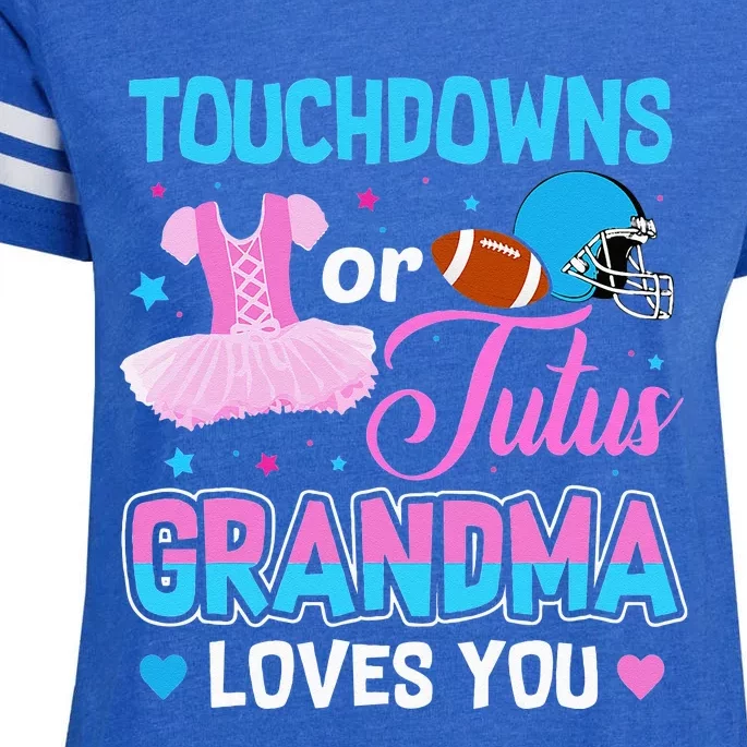 Touchdowns Or Tutus Grandma Loves You Gender Reveal Enza Ladies Jersey Football T-Shirt