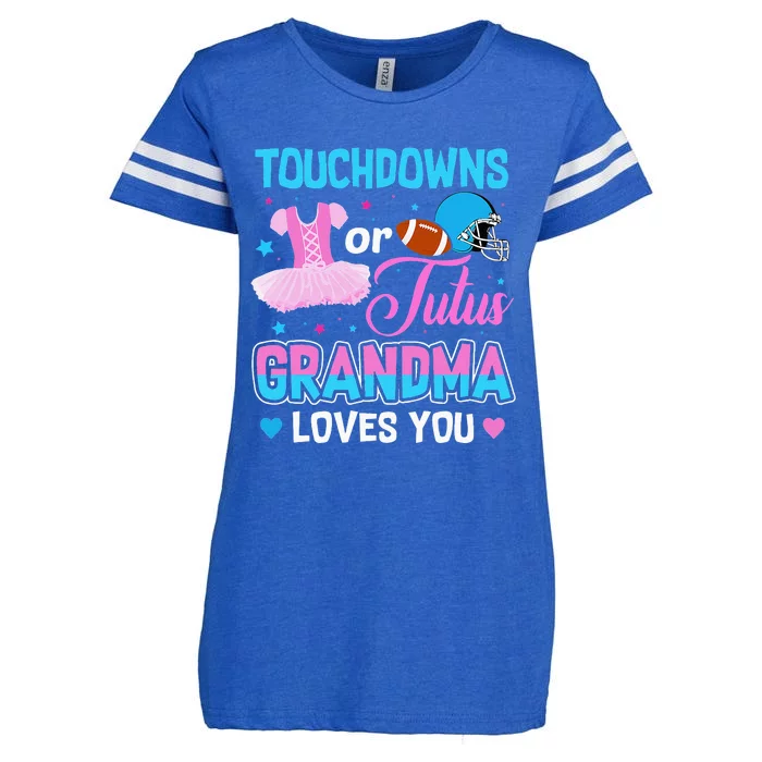 Touchdowns Or Tutus Grandma Loves You Gender Reveal Enza Ladies Jersey Football T-Shirt