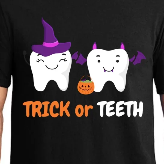 Trick Or Teeth Treat Funny Dental Halloween Dentist Cool Gift Pajama Set