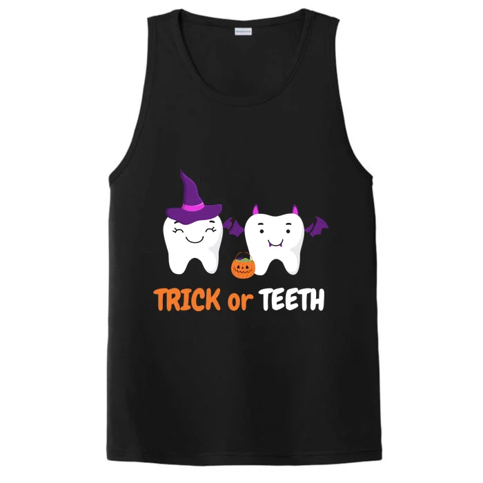 Trick Or Teeth Treat Funny Dental Halloween Dentist Cool Gift Performance Tank