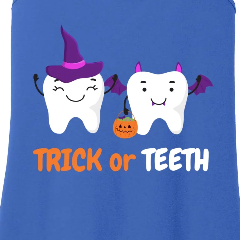 Trick Or Teeth Treat Funny Dental Halloween Dentist Cool Gift Ladies Essential Tank