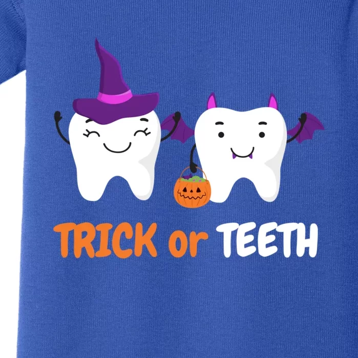 Trick Or Teeth Treat Funny Dental Halloween Dentist Cool Gift Baby Bodysuit