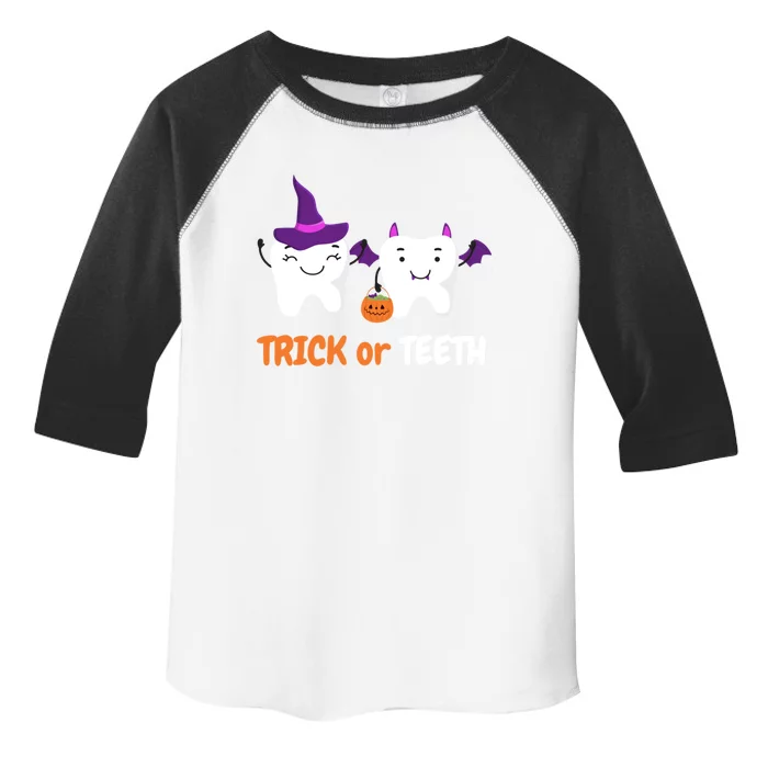 Trick Or Teeth Treat Funny Dental Halloween Dentist Cool Gift Toddler Fine Jersey T-Shirt