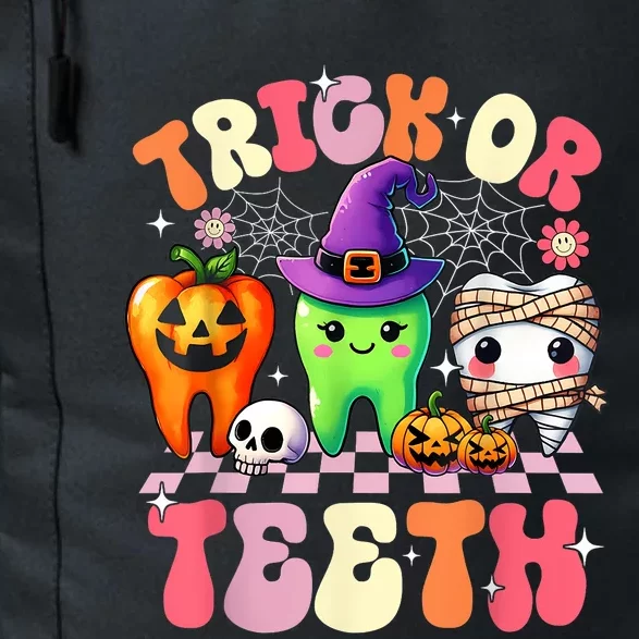 Trick Or Teeth Halloween Dentist Dental Hygienist Assistant Daily Commute Backpack