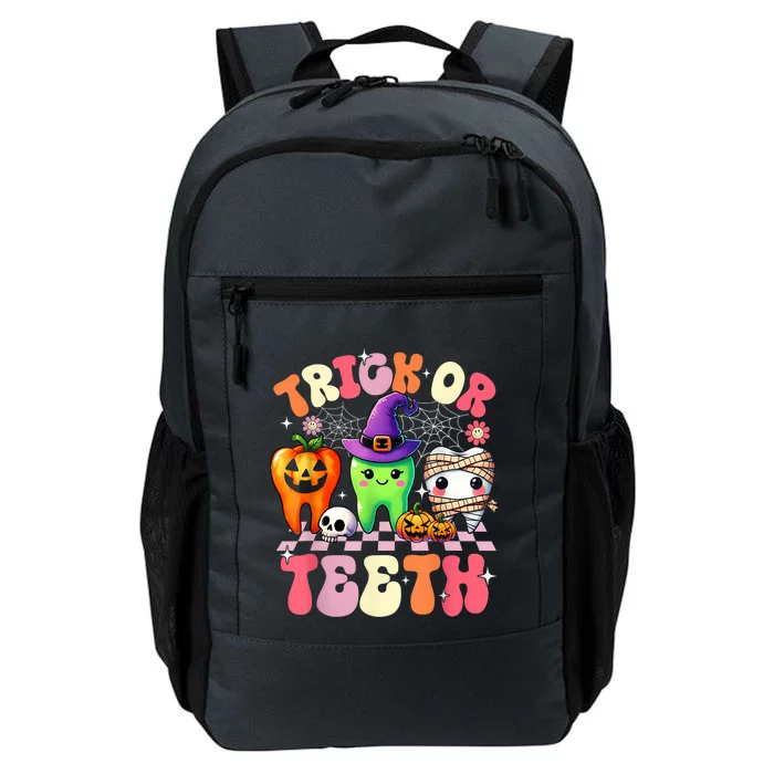 Trick Or Teeth Halloween Dentist Dental Hygienist Assistant Daily Commute Backpack