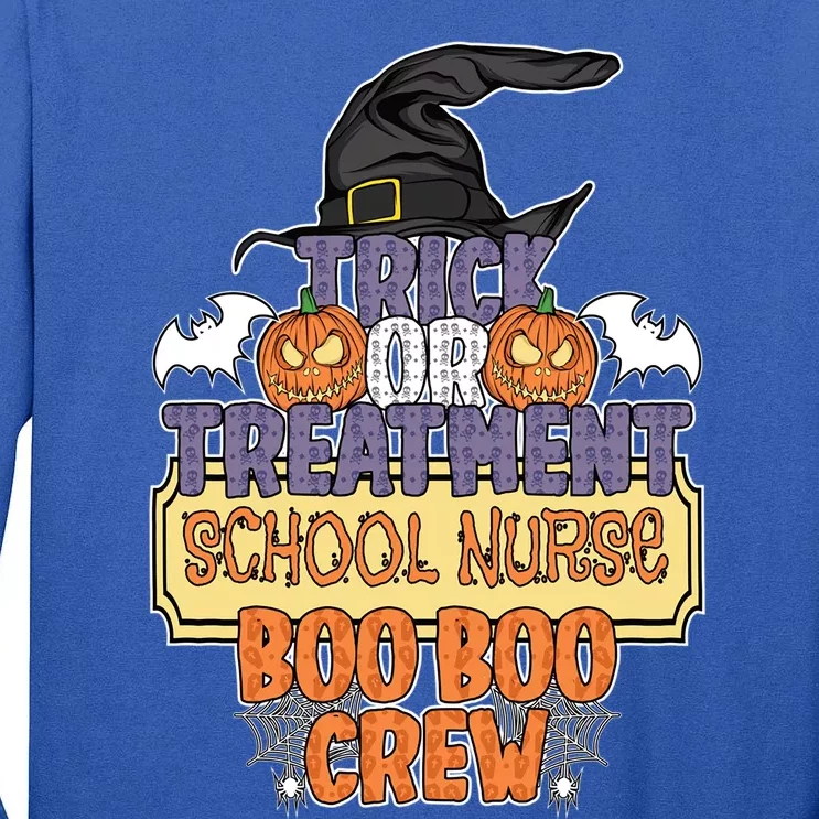 Trick Or Treatt School Nurse Boo Boo Crew Halloween Cute Gift Tall Long Sleeve T-Shirt