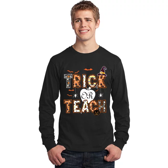 Trick Or Teach Retro Halloween Teacher Costume Tall Long Sleeve T-Shirt