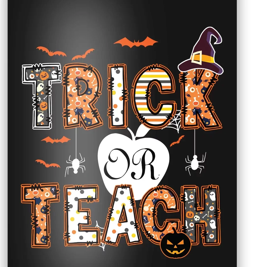 Trick Or Teach Retro Halloween Teacher Costume Poster