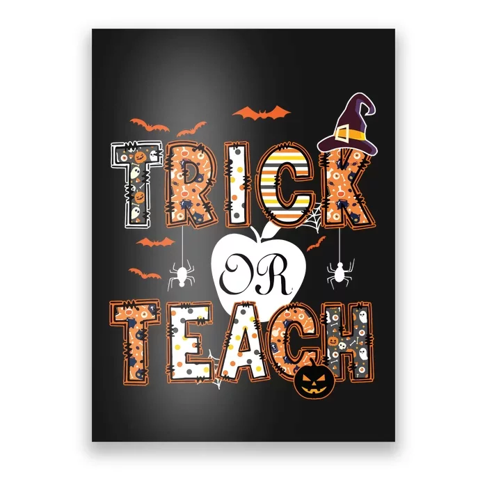 Trick Or Teach Retro Halloween Teacher Costume Poster