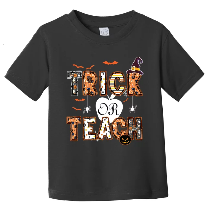 Trick Or Teach Retro Halloween Teacher Costume Toddler T-Shirt