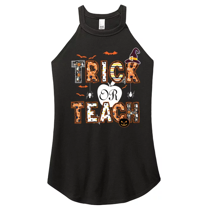 Trick Or Teach Retro Halloween Teacher Costume Women’s Perfect Tri Rocker Tank