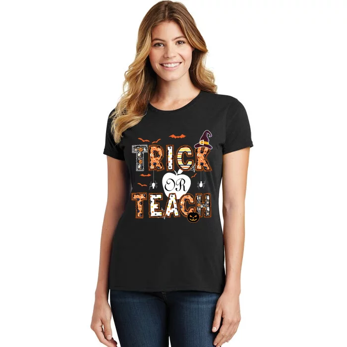 Trick Or Teach Retro Halloween Teacher Costume Women's T-Shirt