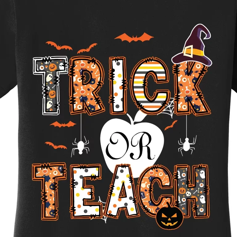 Trick Or Teach Retro Halloween Teacher Costume Women's T-Shirt