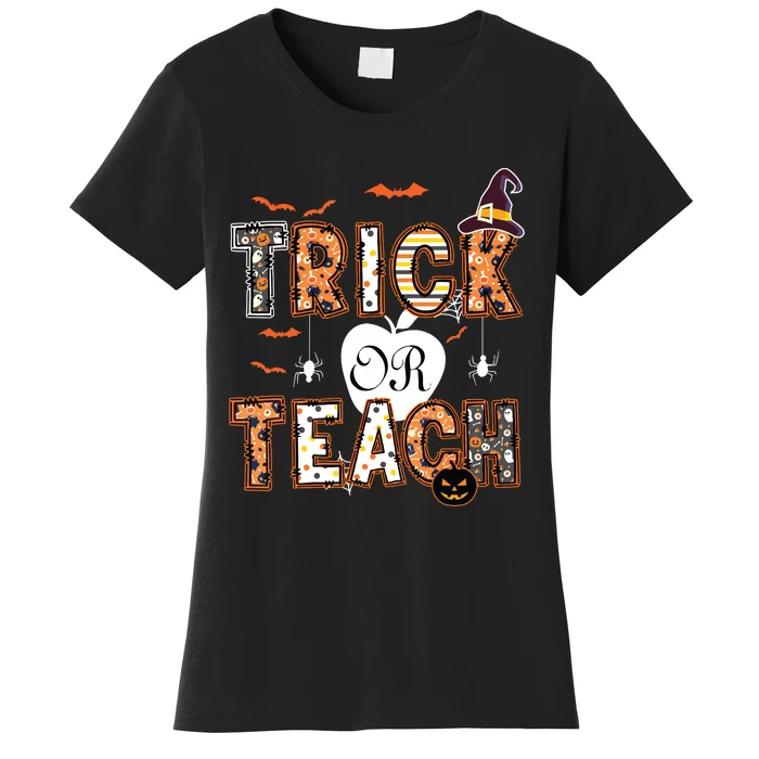 Trick Or Teach Retro Halloween Teacher Costume Women's T-Shirt