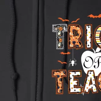 Trick Or Teach Retro Halloween Teacher Costume Full Zip Hoodie