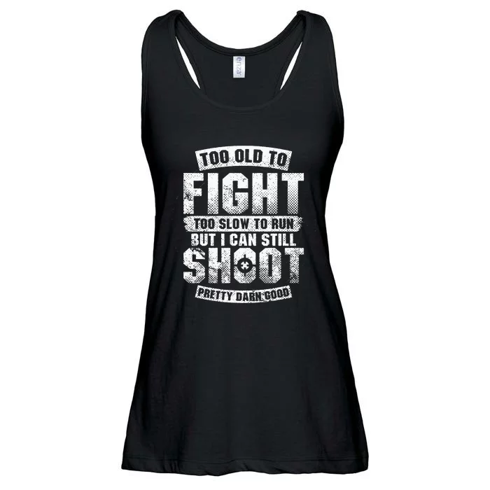 Too Old To Fight Too Slow To Run funny quotes Ladies Essential Flowy Tank