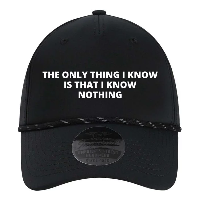 The Only Thing I Know Is That I Know Nothing Performance The Dyno Cap