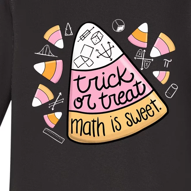 Trick Or Treat Halloween Math Is Sweet Baby Long Sleeve Bodysuit