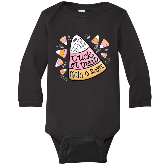 Trick Or Treat Halloween Math Is Sweet Baby Long Sleeve Bodysuit