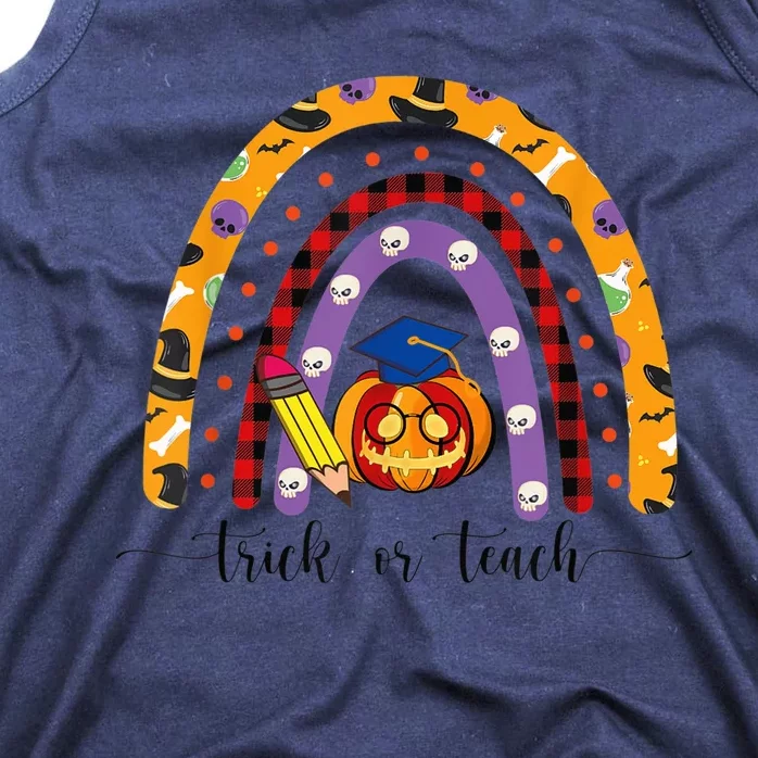 Trick Or Teach Funny Teacher Halloween Costume Teacher Tank Top