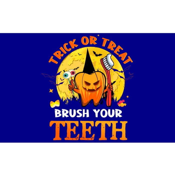 Trick Or Treat Brush Your Teeth Dental Dentist Halloween Meaningful Gift Bumper Sticker