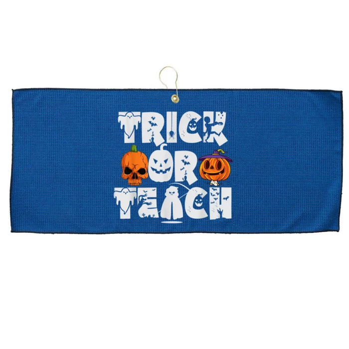 Trick or Teach Funny Halloween for Teachers Large Microfiber Waffle Golf Towel