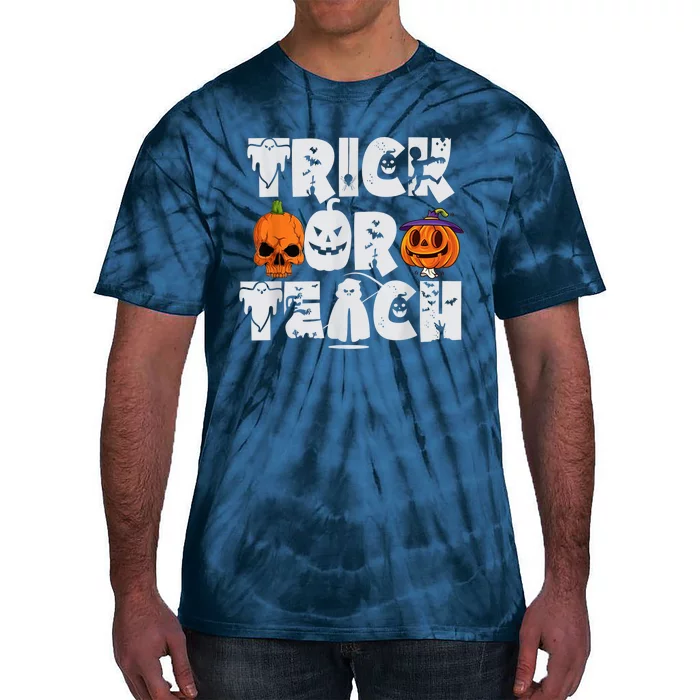 Trick or Teach Funny Halloween for Teachers Tie-Dye T-Shirt