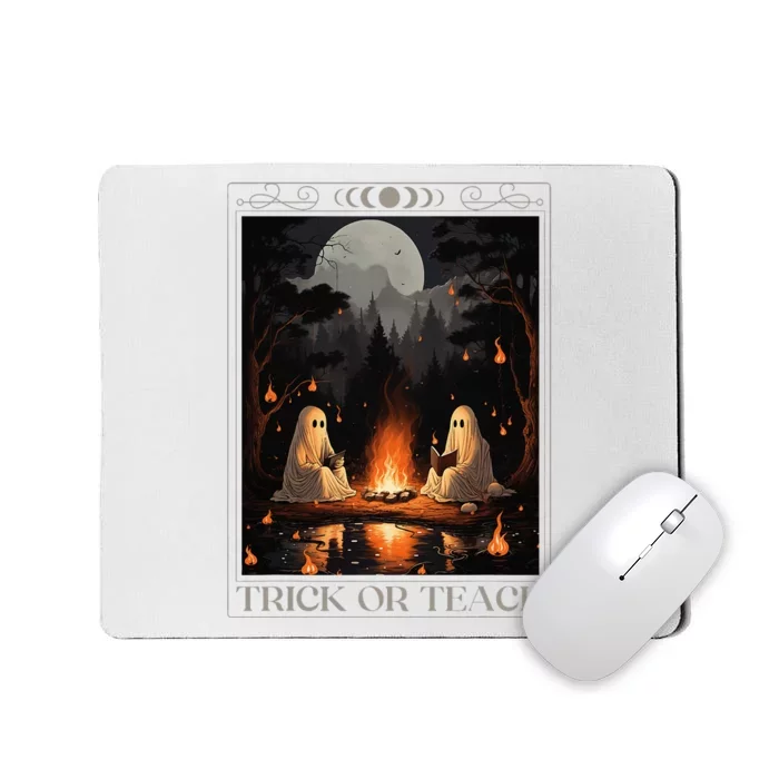 Trick Or Teach Ghost Books Reading Tarot Teachers Halloween Mousepad