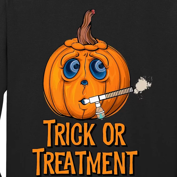 Trick Or Treatment Funny Halloween Respiratory Therapist Tall Long Sleeve T-Shirt