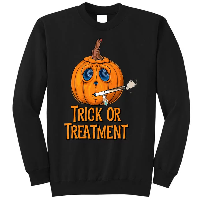 Trick Or Treatment Funny Halloween Respiratory Therapist Tall Sweatshirt