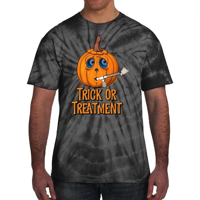 Trick Or Treatment Funny Halloween Respiratory Therapist Tie-Dye T-Shirt