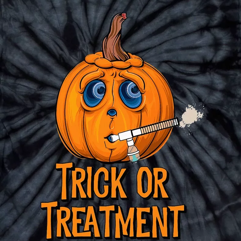 Trick Or Treatment Funny Halloween Respiratory Therapist Tie-Dye T-Shirt