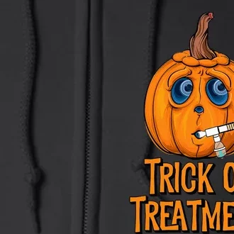 Trick Or Treatment Funny Halloween Respiratory Therapist Full Zip Hoodie