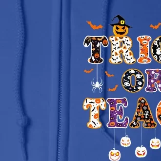 Trick Or Teach Retro Halloween Teacher Costume Full Zip Hoodie