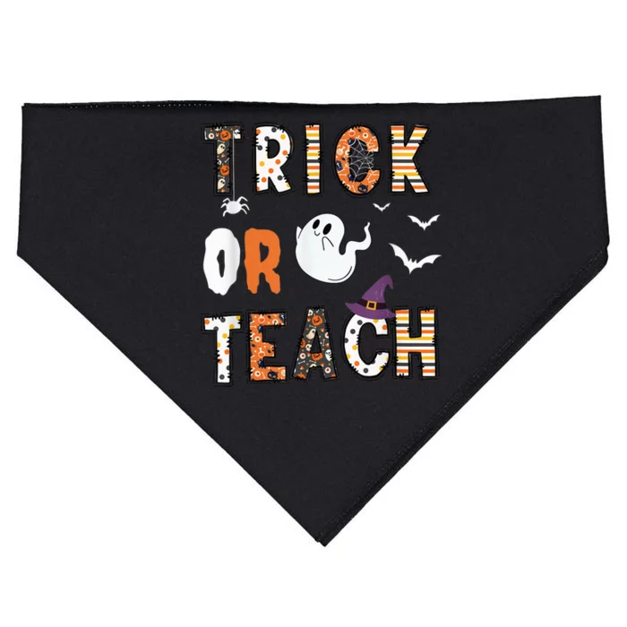 Trick Or Teach Funny Teacher Halloween Costume USA-Made Doggie Bandana