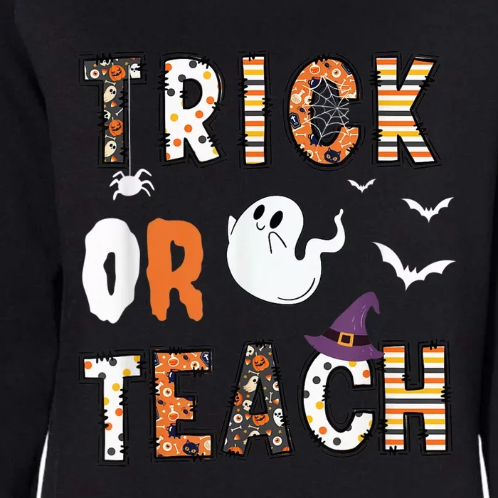 Trick Or Teach Funny Teacher Halloween Costume Womens California Wash Sweatshirt