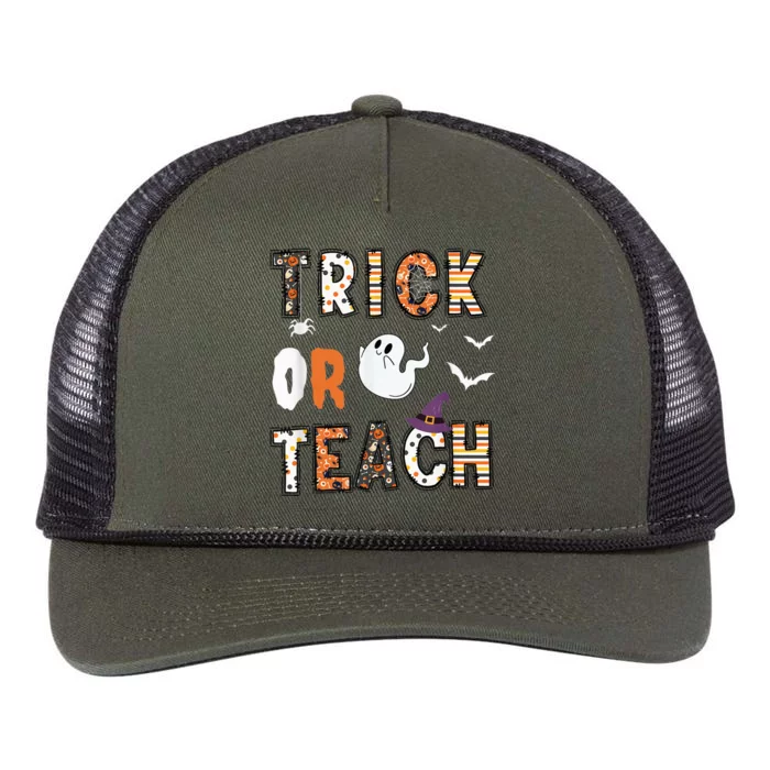 Trick Or Teach Funny Teacher Halloween Costume Retro Rope Trucker Hat Cap