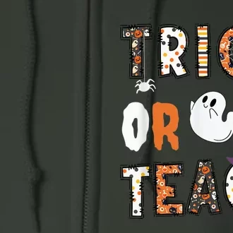 Trick Or Teach Funny Teacher Halloween Costume Full Zip Hoodie