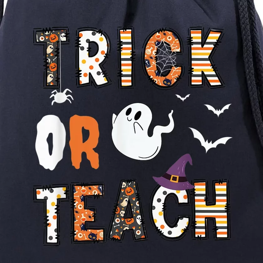 Trick Or Teach Funny Teacher Halloween Costume Drawstring Bag