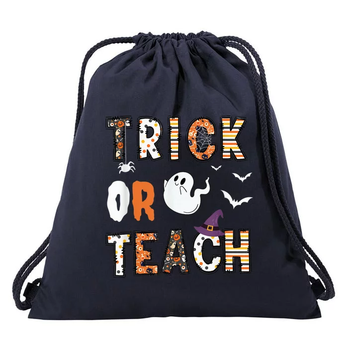 Trick Or Teach Funny Teacher Halloween Costume Drawstring Bag