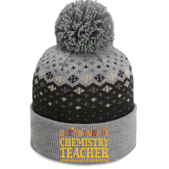 Thanksgiving One Thankful Chemistry Teacher Gift The Baniff Cuffed Pom Beanie