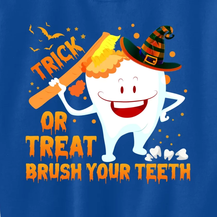 Trick Or Treat Brush Your Teeth Dentist Halloween Costume Gift Kids Sweatshirt