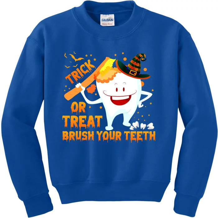 Trick Or Treat Brush Your Teeth Dentist Halloween Costume Gift Kids Sweatshirt