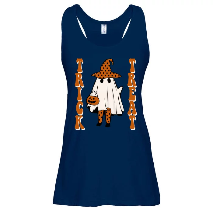 Trick Or Treat Festive Halloween Ghost Ladies Essential Flowy Tank