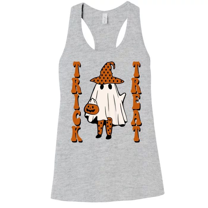 Trick Or Treat Festive Halloween Ghost Women's Racerback Tank