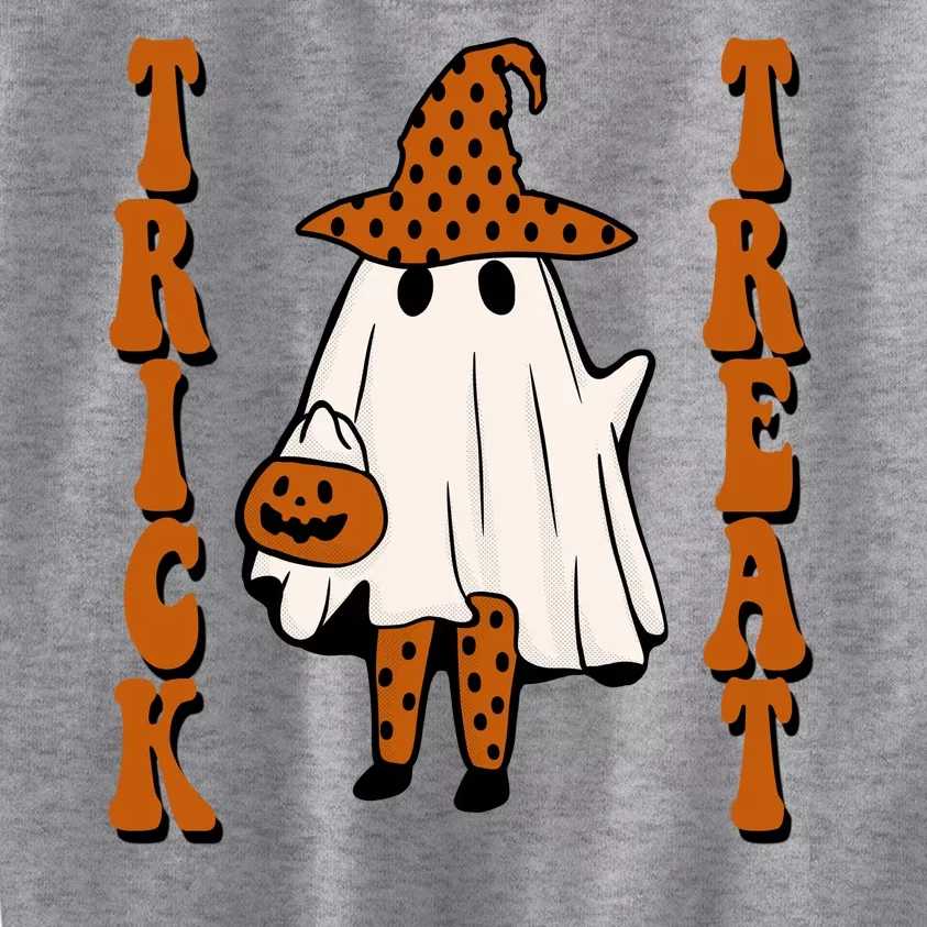 Trick Or Treat Festive Halloween Ghost Kids Sweatshirt