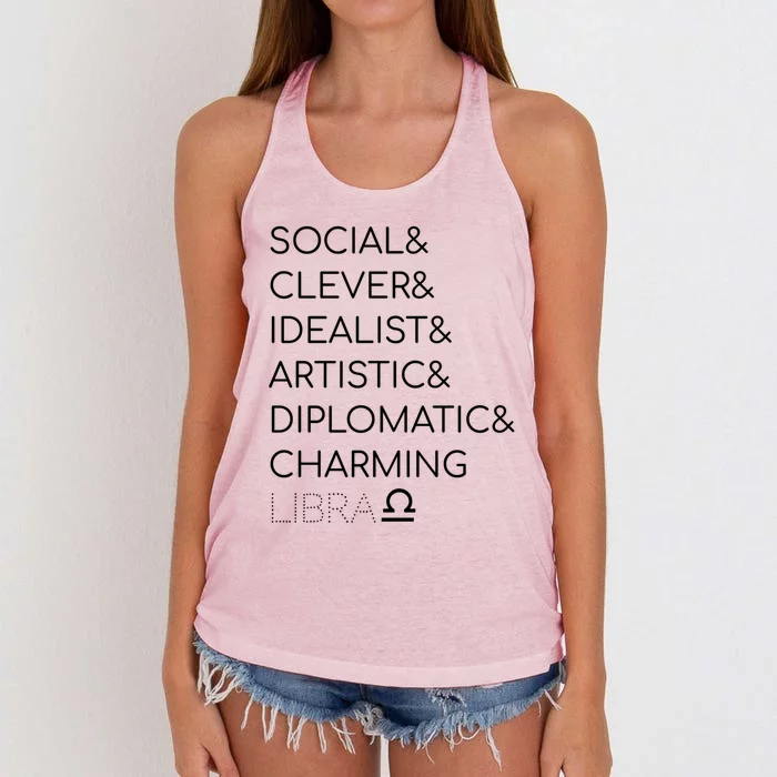 Traits Of The Libra Astrology Quotes Cute Gift Women's Knotted Racerback Tank